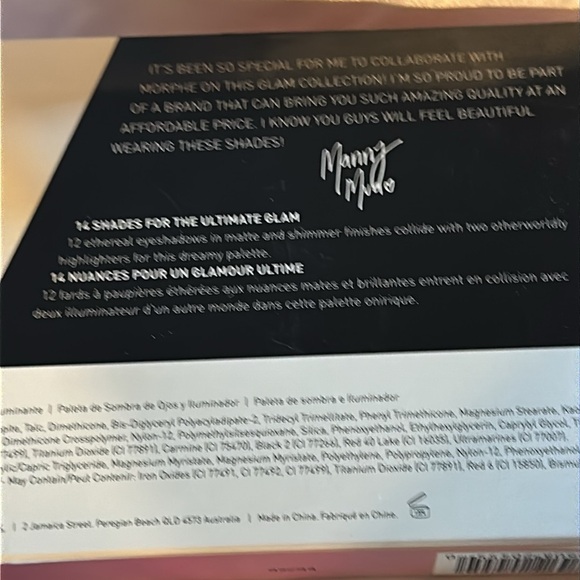 Morphe X Manny Mia Glam Palette Eyeshadow + Highlighter Palette Eyeshadow. - Picture 2 of 6